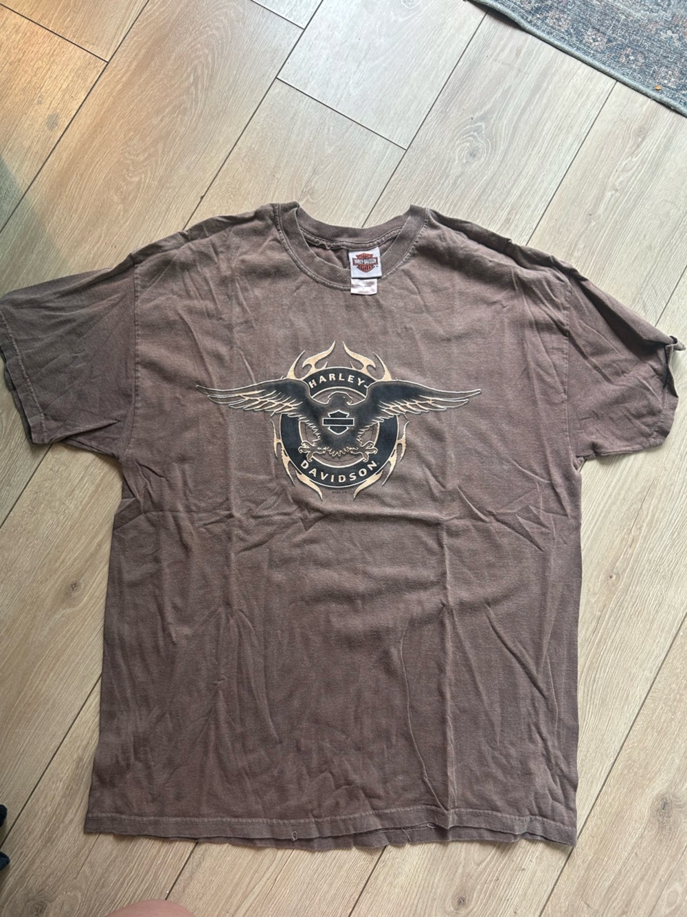 Harley-Davidson Brown Short-Sleeve Tee with Winged Emblem